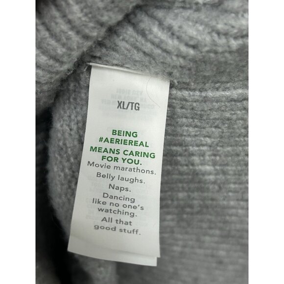Aerie Sweater Womens XL Grey Chunky Cable Knit Soft Cozy Oversized Stretch 2024 - Picture 8 of 9